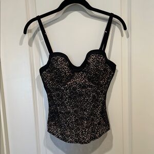 Black and Cream Lace Bustier